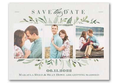 Water Colour Greenery Save the Date