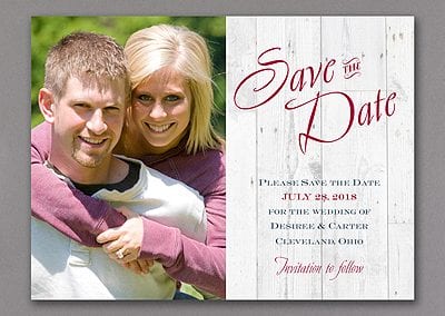 Woodgrain Typography Save The Date