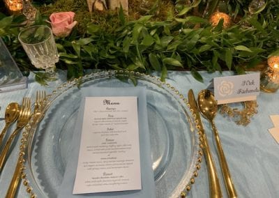 Custom designed wedding table menu